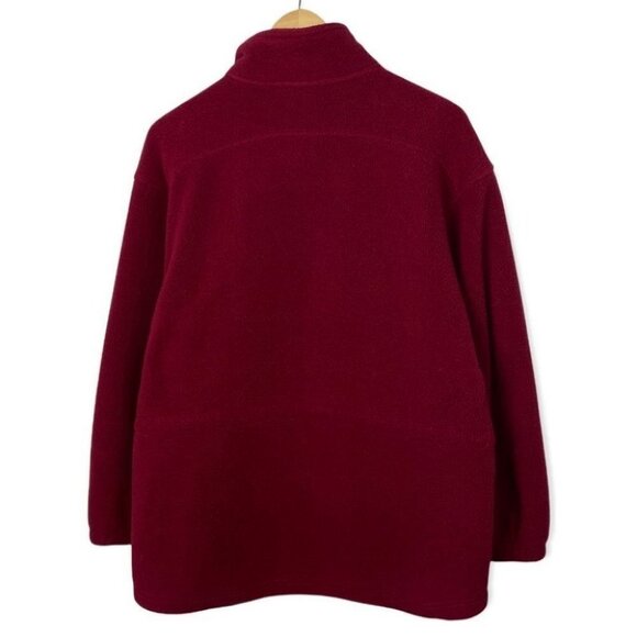 LL Bean Red Fleece Zippered Jacket Pockets Cozy Brushed Warmth Size XL Coat Zip‎ - Picture 5 of 15
